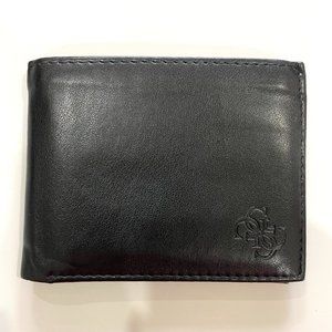 GUESS BLACK LEATHER MEN'S BIFOLD WALLET